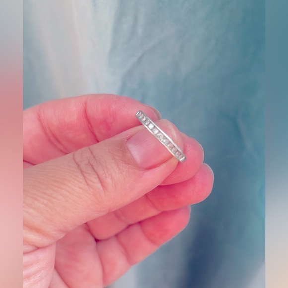 14k white gold wedding band. 1/2 carat diamonds